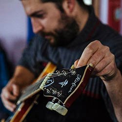 Matt Hart playing jazz guitar.